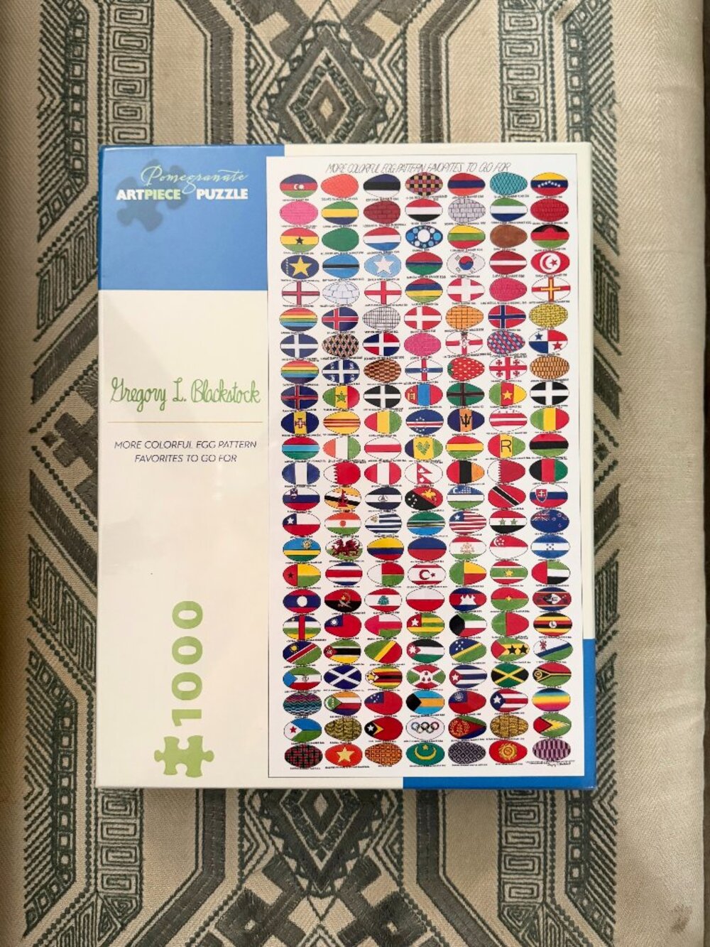 Pomegranate Gregory Blackstock Colorful Egg Pattern Flags 1000 Piece Puzzle New